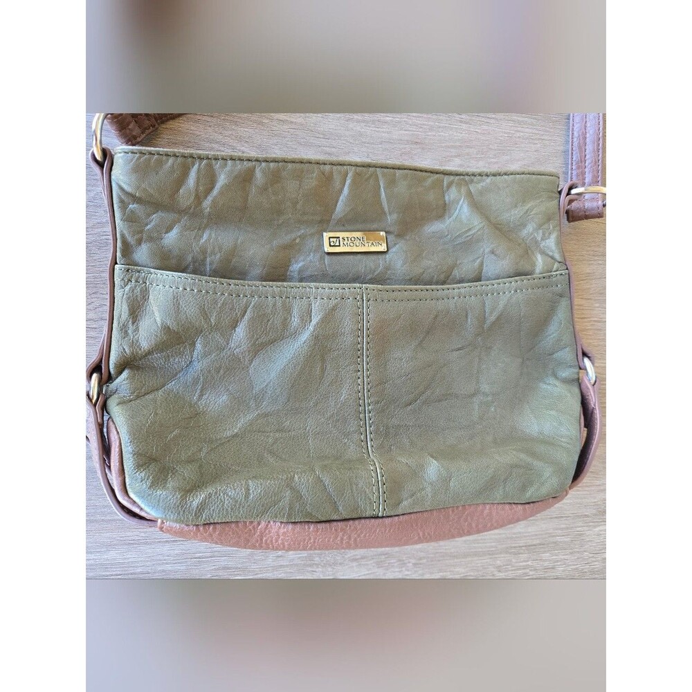 Stone Mountain Accessories Olive Green Leather Crossbody Bag